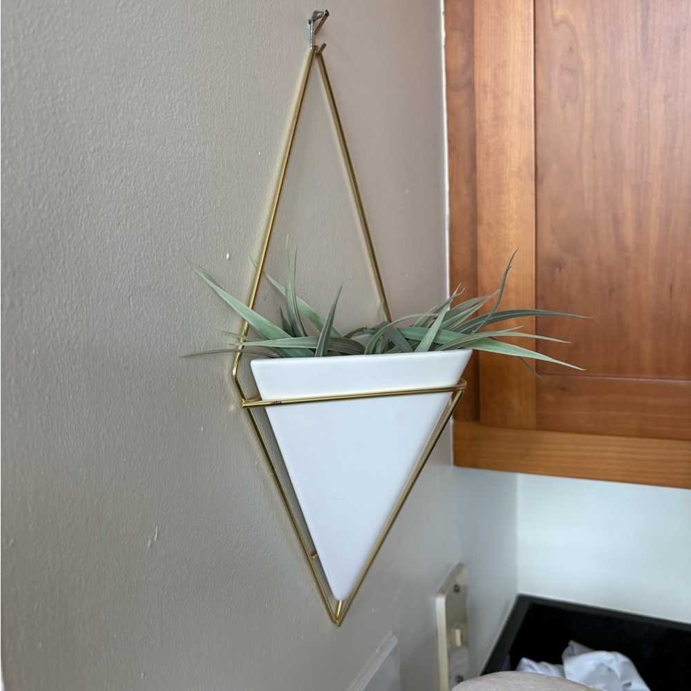 White and Gold Hanging Plant holder - Picture 2 of 3